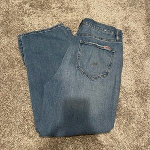Hudson Jeans Mid-Rise Straight Crop in Classic Blue